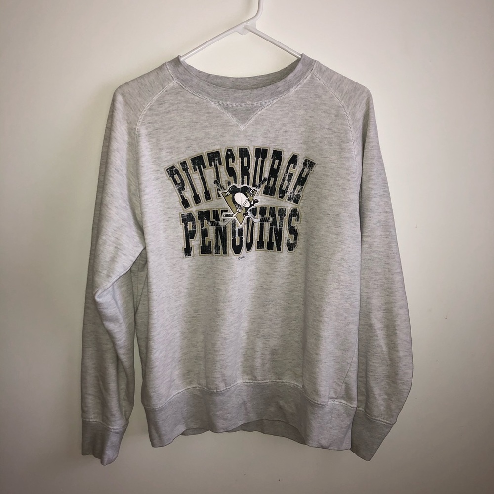 Heather Gray Pittsburgh Penguins Crewneck